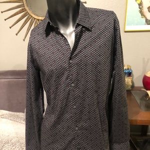 John Varvatos long sleeve button down with skull detail print